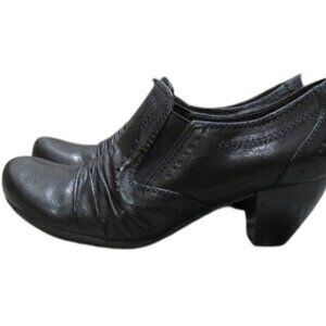 Bare traps Classic Black Quality Ruched leather stacked heel ankle boots